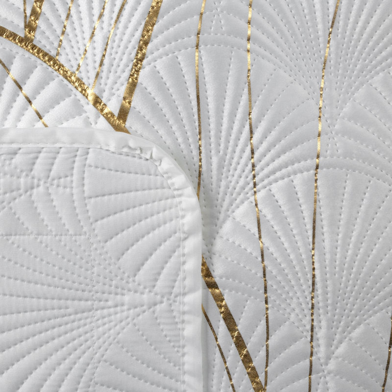 Polito Velvet No Pattern Bedspread, White, W220 x L240cm