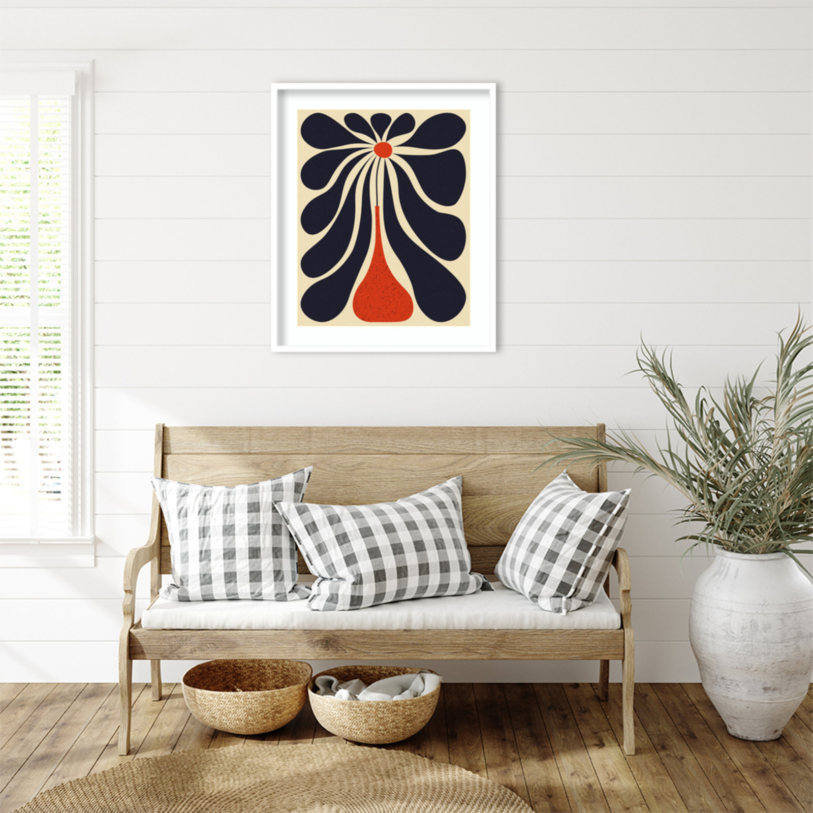 Lazy Flower Print by Alisa Galitsyna, White Framed, 33" H x 28" W