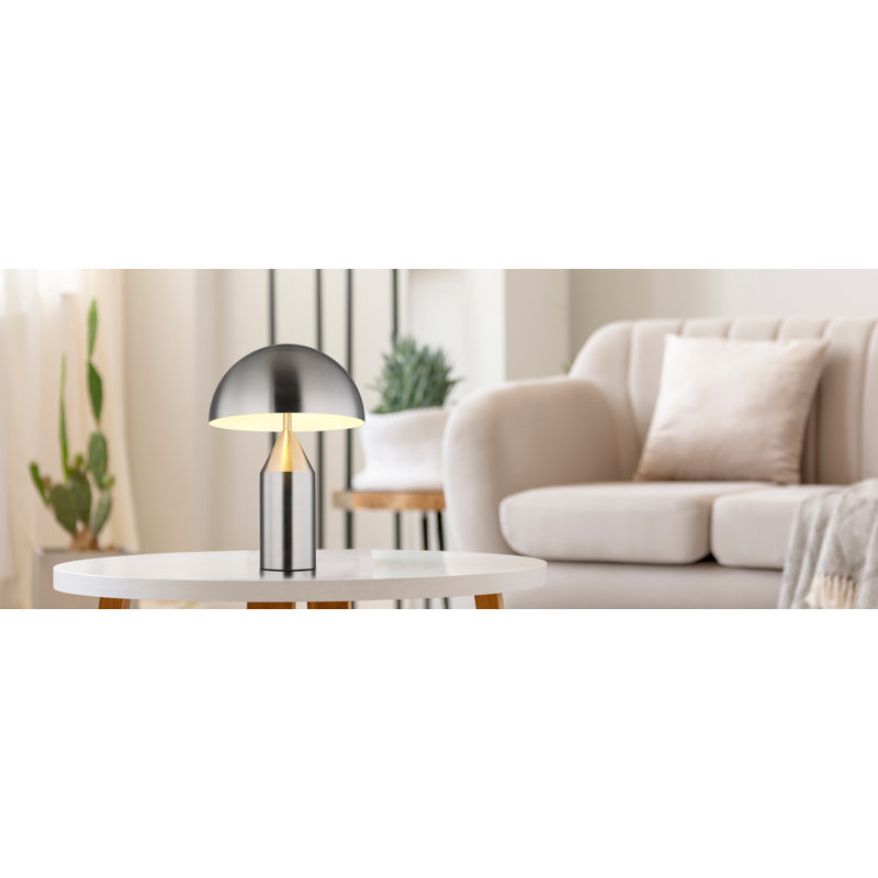 Anazagene Metal Table Lamp, Silver, Silver
