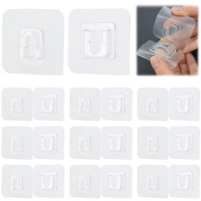 Double Sided Self Adhesive Wall Hooks Set of 10