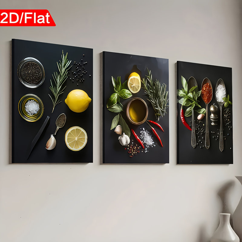 Impression sur toile de cuisine 3 pièces pour cuisine et salle à manger, 36 * 24 pouces 3 pièces