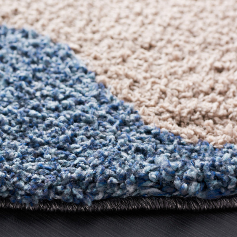 Tapis à poil long Calico, Rond 6 pi 7 po