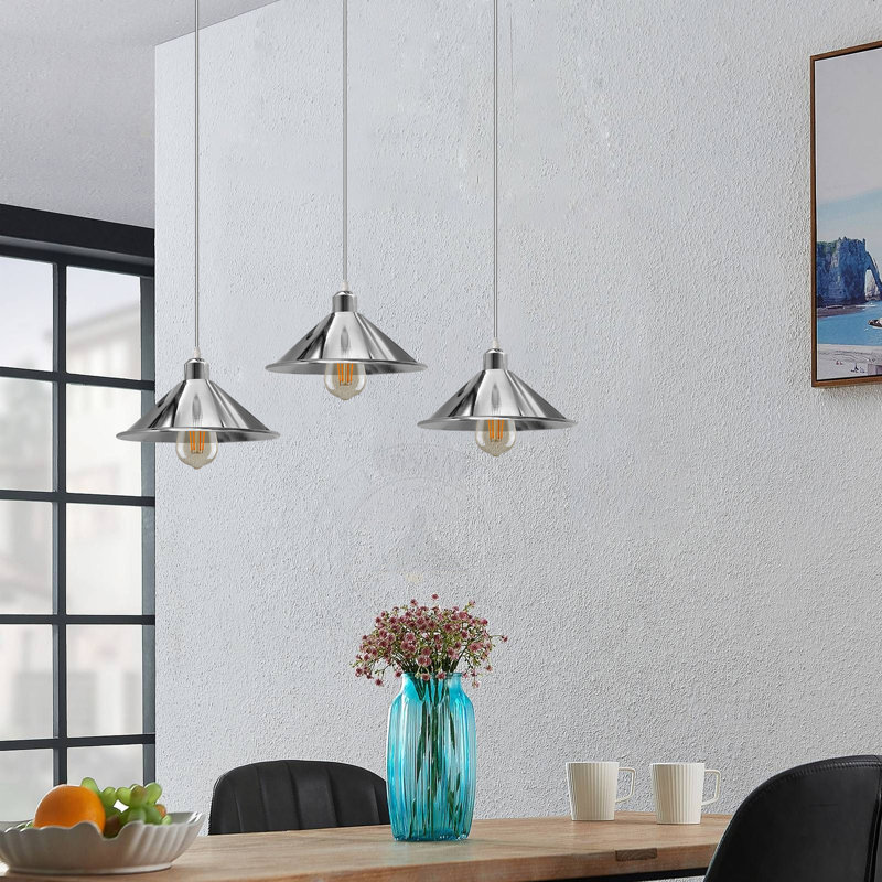 Kosaka 3 - Light Chrome Kitchen Island Pendant, No