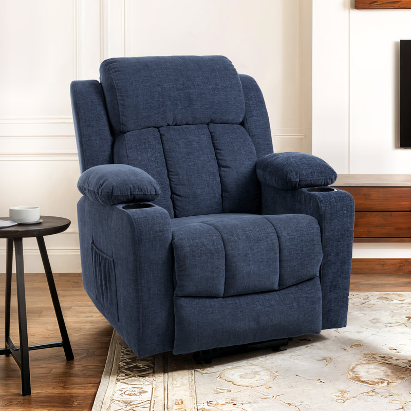 Power Lift Recliner Chair For Elderly, Blue Fabric