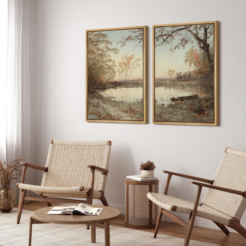 «Autumn Whispers», 2 pièces sur toile, Naturel, H 24 po x l 32 po
