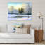 «Beautiful Winter River Landscape Pendant Sunset», peinture sur toile-67466357-67466363
