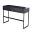 Console contemporaine en métal noir et bois noir