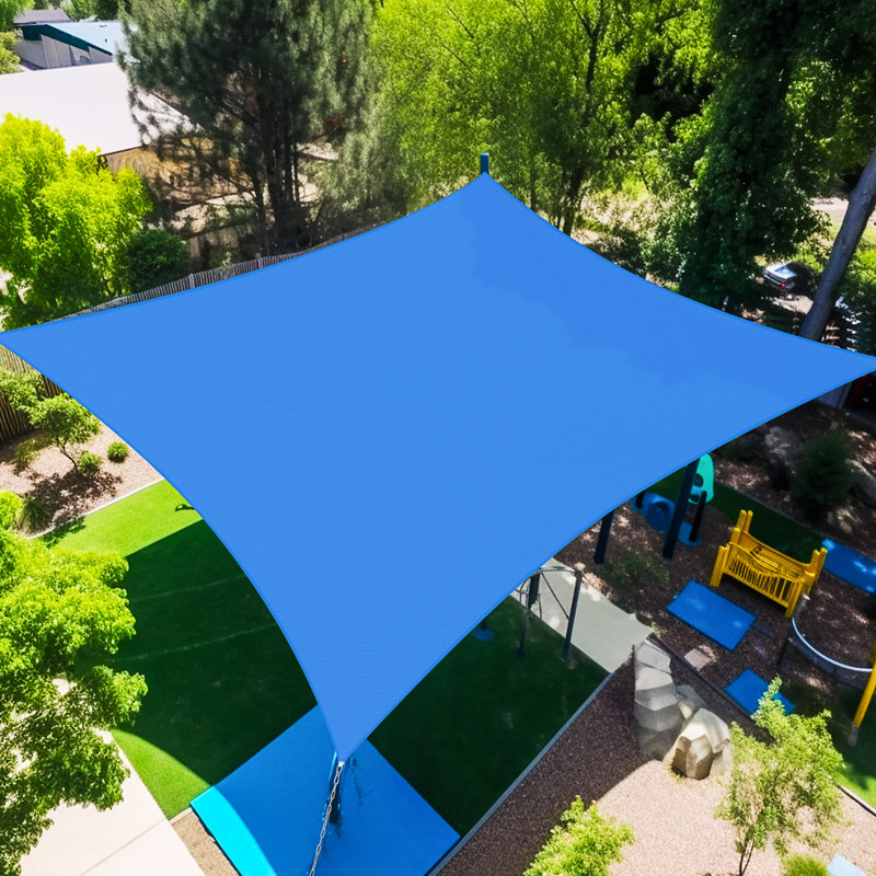 Customized Rectangle Sun Shade Sail by Artpuch, Sky Blue, 20' x 28'