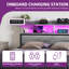Kingsize Bed Frame with LED Headboard, Metal Platform Bed Frame with USB Ports&Charging Outlets, 2 Tiers Storage Shelves-1543599903-1553459875