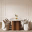 Table de salle à manger en pierre frittée de 78,7 po avec socle en bois massif Iris -813288941