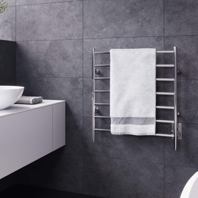 24" x 27" Kontour Linear Steel Wall Mounted Electric Towel Warmer - Chrome, Plug-In 