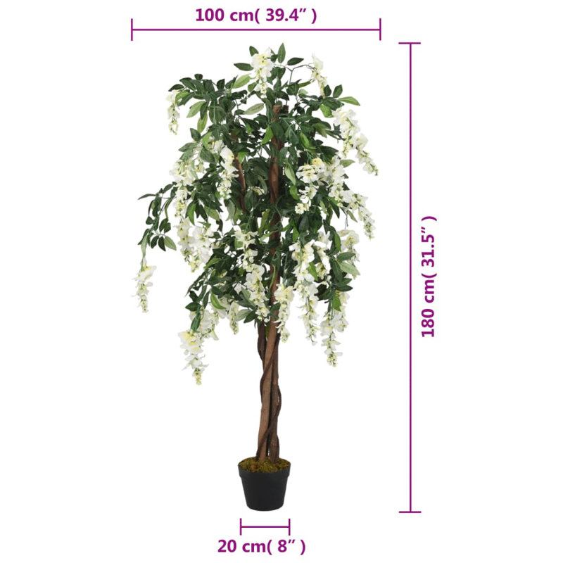 Faux Wisteria Tree in Pot, 180cm H x 100cm W