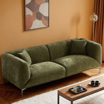 ​​Modern Bouclé Fabric Sofa with Curved Design​