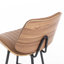 Walnut Bentwood & Faux Leather Swivel Bar Stool with Metal Legs and Footrest-1377641405