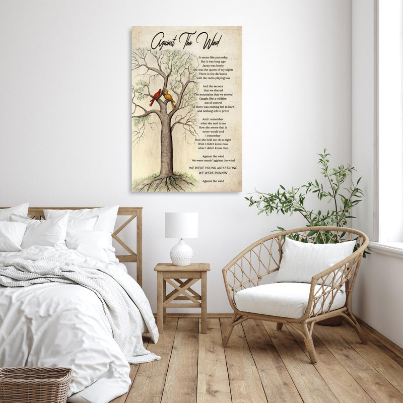 " Against The Wind Lyric ", 36" H x 24" W x 1.25" D