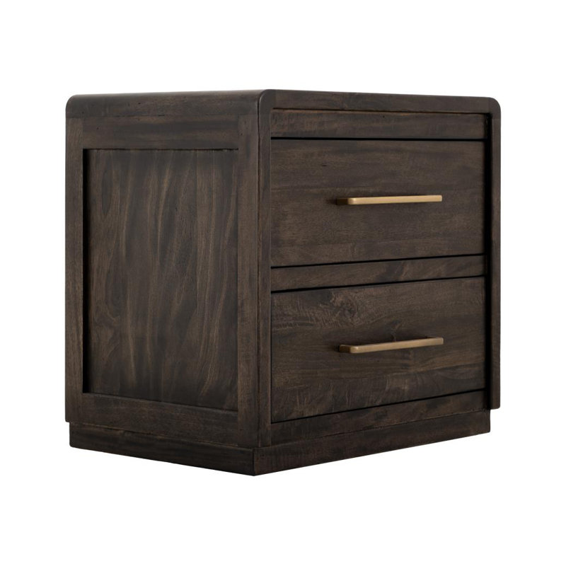 Table de chevet 2 tiroirs Dark Mezquite