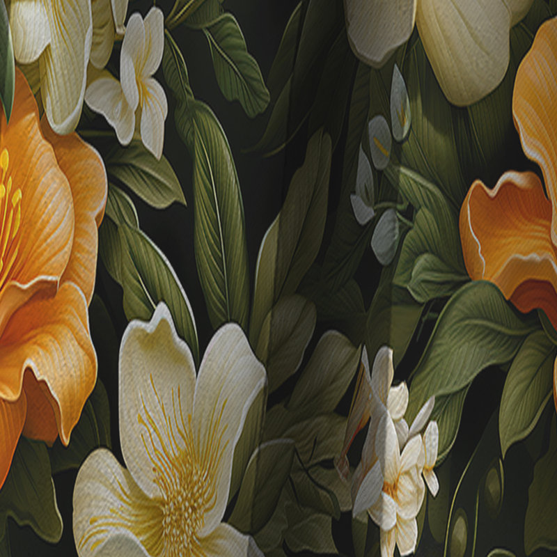 Motif floral mangue - Rideau floral - Rideau occultant - 1 panneau, L 52 po x L 108 po