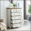 Commode moderne à 6 tiroirs avec mécanisme anti-basculement, rangement spacieux et poignées en métal élégantes pour une organisation élégante