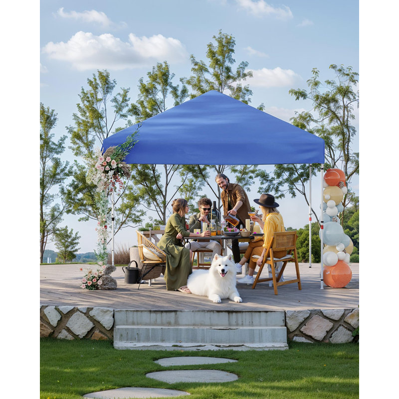 10x10ft Canopy Replacement Top with Silver Coating – Waterproof & UV Protection Pop Up Tent Cover – Heavy Duty Outdoor Sun Shade with Dual Vents for Garden Patio – Universal Fi,Blue