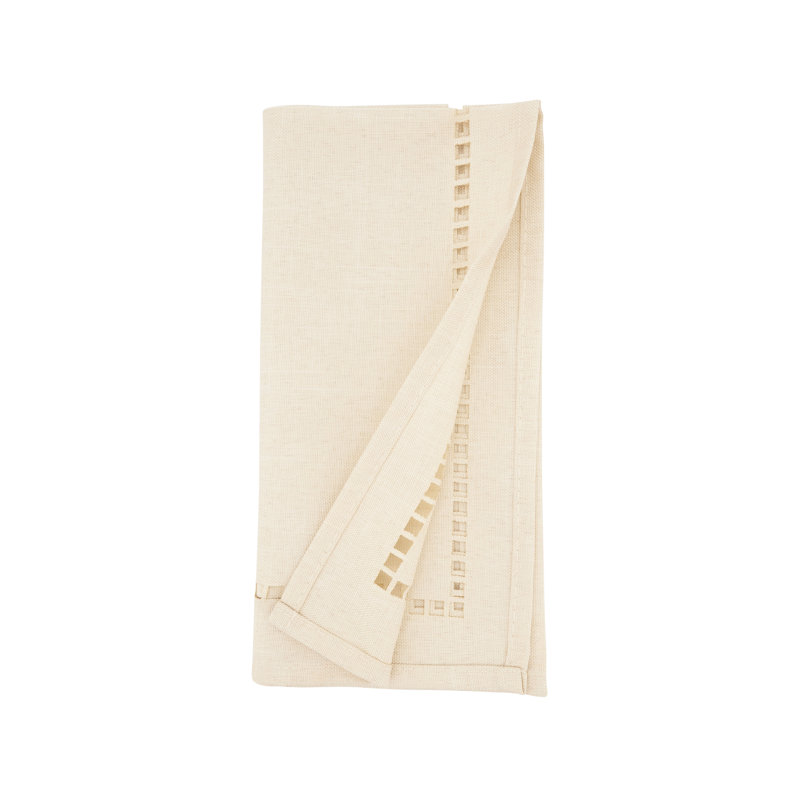 Laser-Cut Hemstitch Napkin (Set of 4), Cream