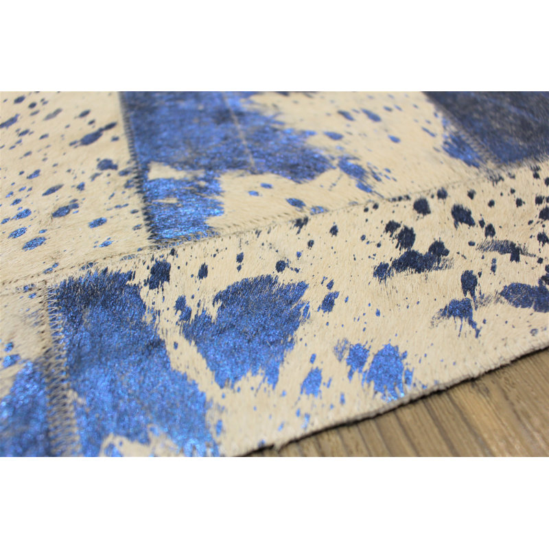 Mckinney Patchwork Cowhide 90cm X 150cm Area Rug