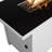 Rectangular Fire Pit with Smoked Glass and Metal Frame