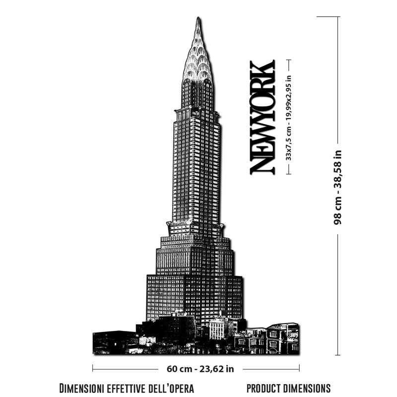 Empire State Building Legno MDF Wall Décor