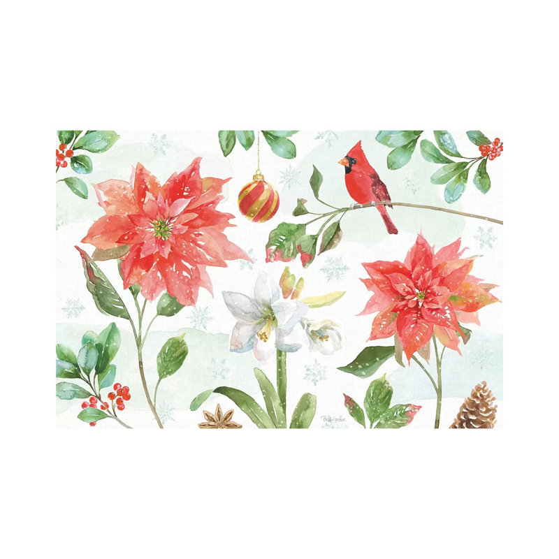 Holiday Flora IV by Beth Grove - Wrapped Canvas Print, 20.32 cm H x 30.48 cm W