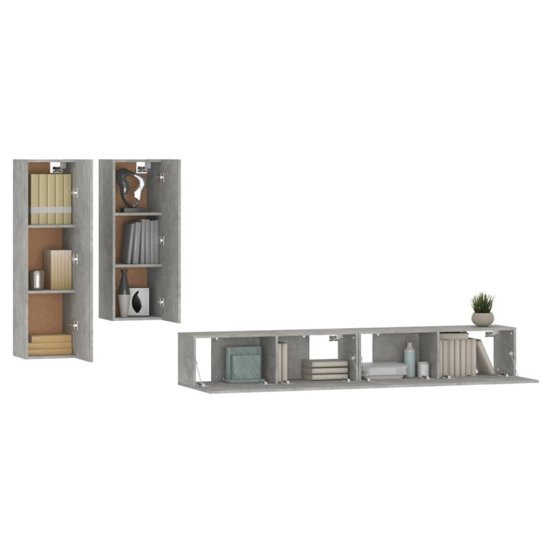 Evelien Unfinished Floating TV Stand, Concrete Grey