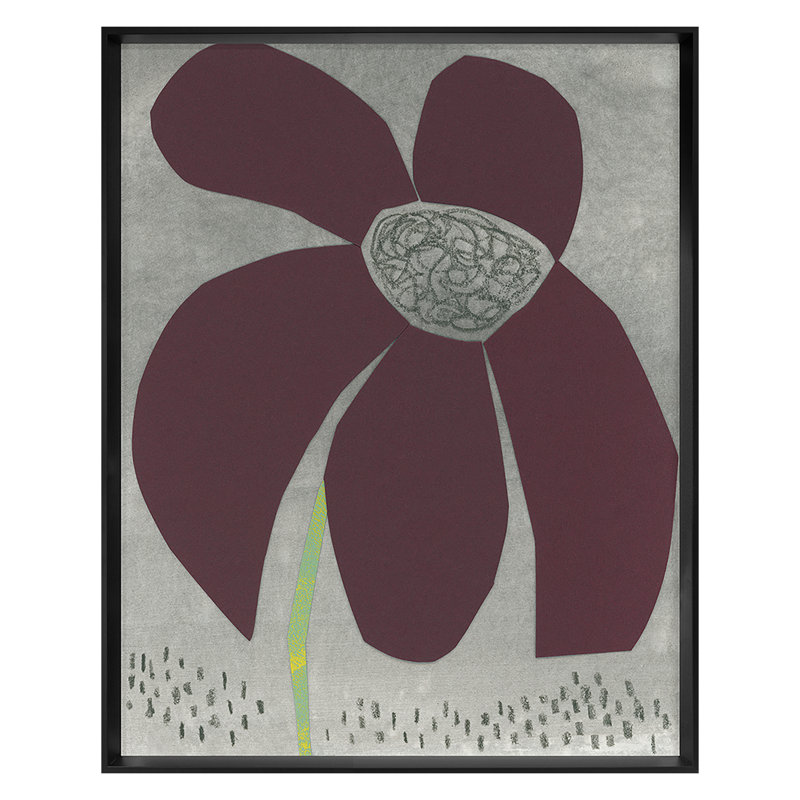 Flower Collage 10 Print by Renee Stramel, 46" H x 36" W x 1.75" D, Black Framed