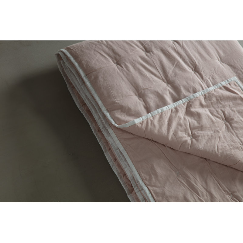 Kodeah Cotton Solid Colour Bedspread, Blush