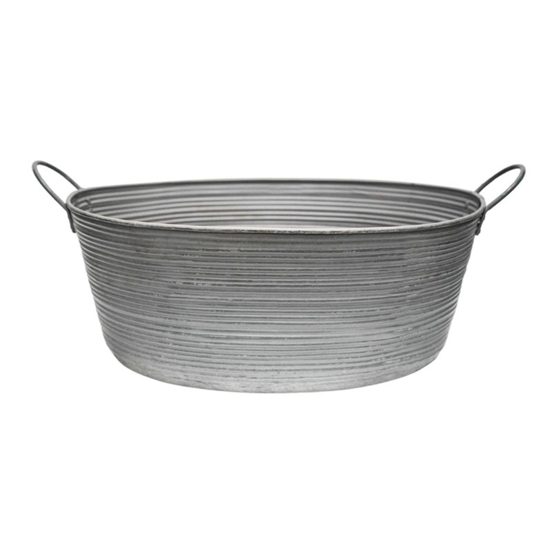 Matlock Oval Metal Planter, 28cm H x 48.5cm W x 48.5cm D