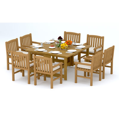 Devon Outdoor 9 - Piece Teak Dining Set