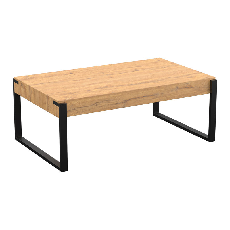 Norris Sled Coffee Table, Rustic Light Wood