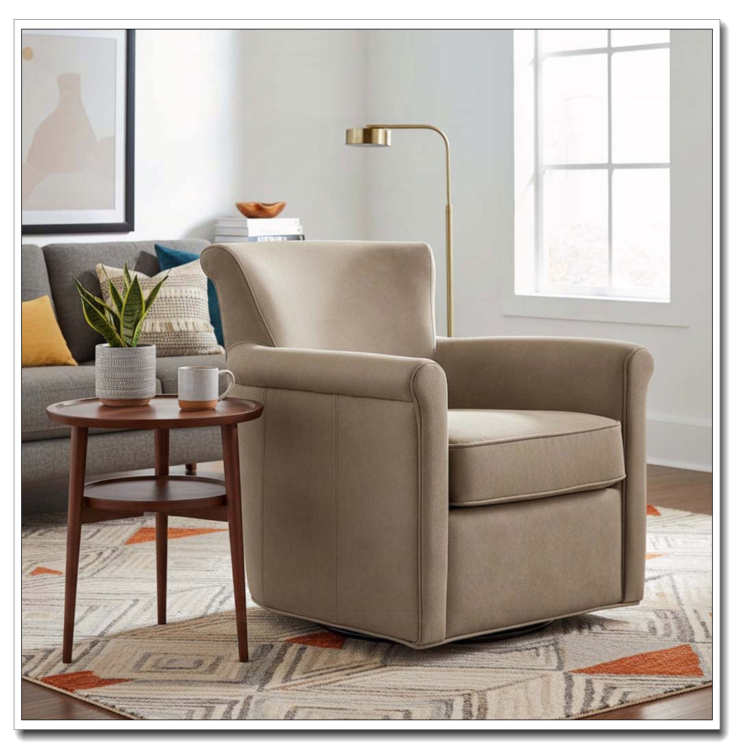 Latitude Run® Faux Leather Swivel Accent Chair | Wayfair