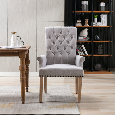 20.5'' H Tufted Linen Upholstered Armchair