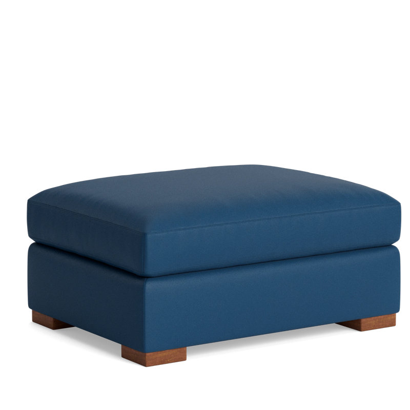 Couch Potato Ottoman, Leather - Deep Blue