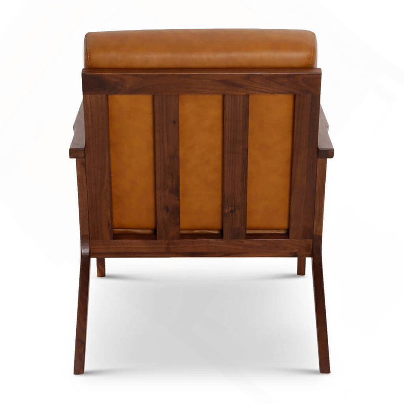 Chaise d'appoint moderne en cuir brun