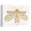 Golden Folk Moth Bee Moth Flower Nature Wall Art Print 1 Piece Wrapped Canvas Wall Art-562393317