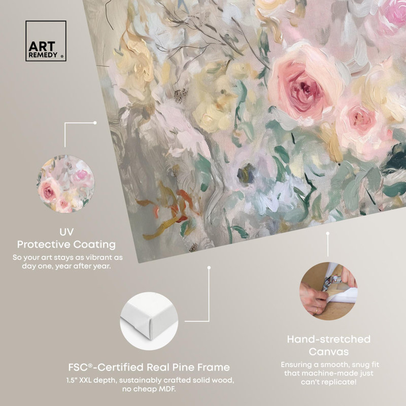 Art Remedy, art glamour sur toile, fleurs évanescentes II, H 20 po x l 30 po, Toile tendue