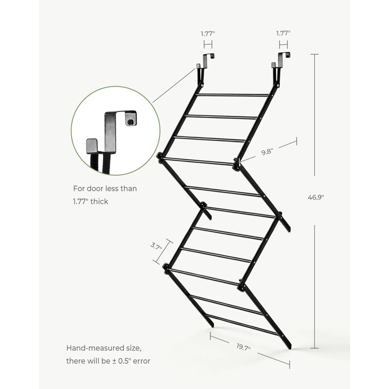 Over The Door Drying Rack, Foldable Hanging Clothes Drying Rack With 11 Drying Bars
