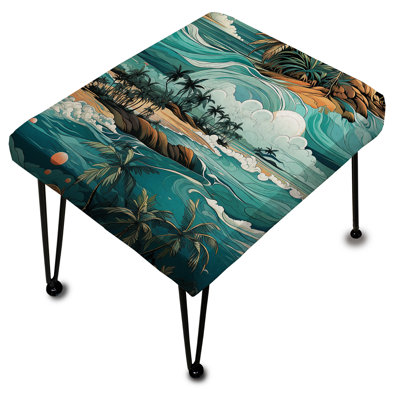 Motif océanique de rêve tropical - repose-pieds rectangulaire bord de mer