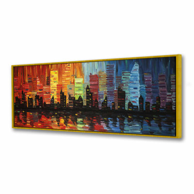 Colorful Cityscape - Contemporary Cities Framed Canvas Art