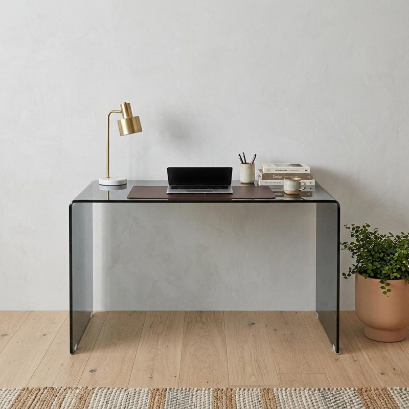 Bureau d'écriture en verre gris 50 "