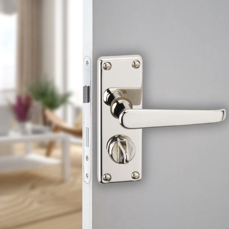 Reversible Door Handle, Polished Nickel Privacy