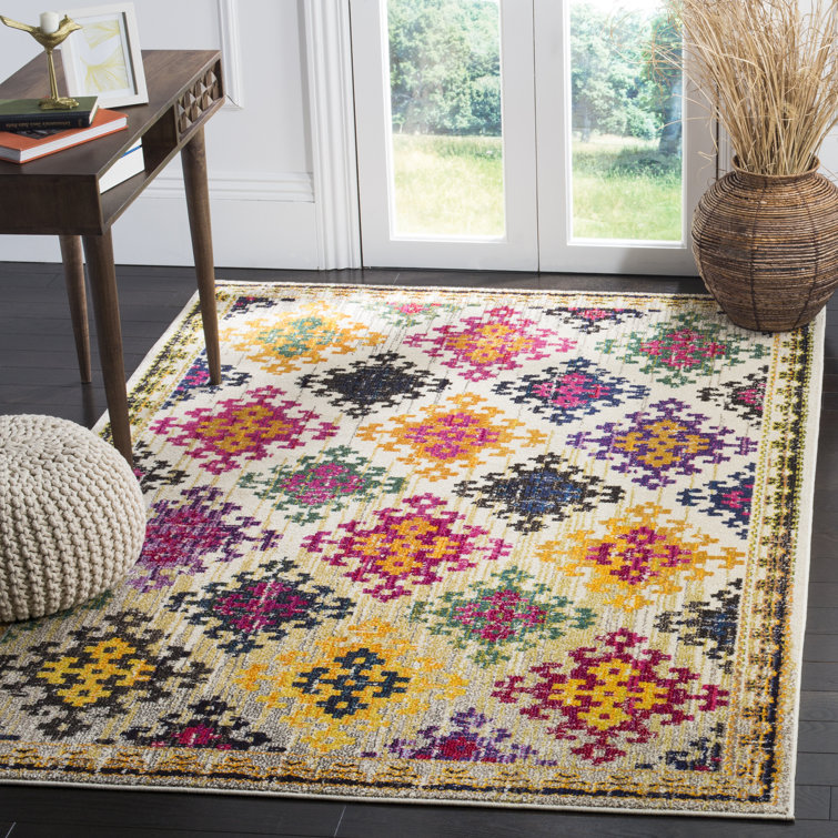 Nistler Area Rug In Purple & Yellow