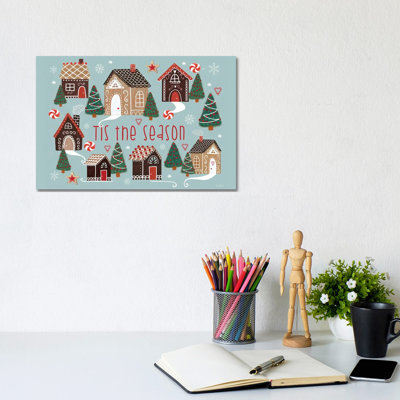 «Tis The Season Gingerbread Village», reproduction d'art sur toile tendue