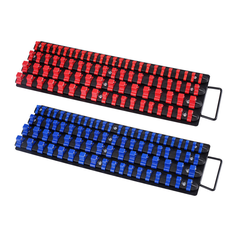Nouvellement amélioré! Ensemble de rangement portatif à prises 2 PCS 160 pinces en acier métrique / SAE