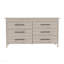 Commode double 6 tiroirs, quatre pieds, plateau supérieur, six tiroirs - gris clair-832610574