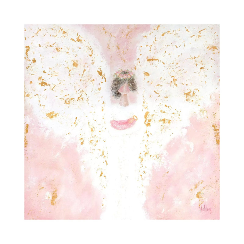 Pink Angel Baby by Ashley Bradley - Print on Canvas, Wrapped Canvas, 30.48 cm H x 30.48 cm W